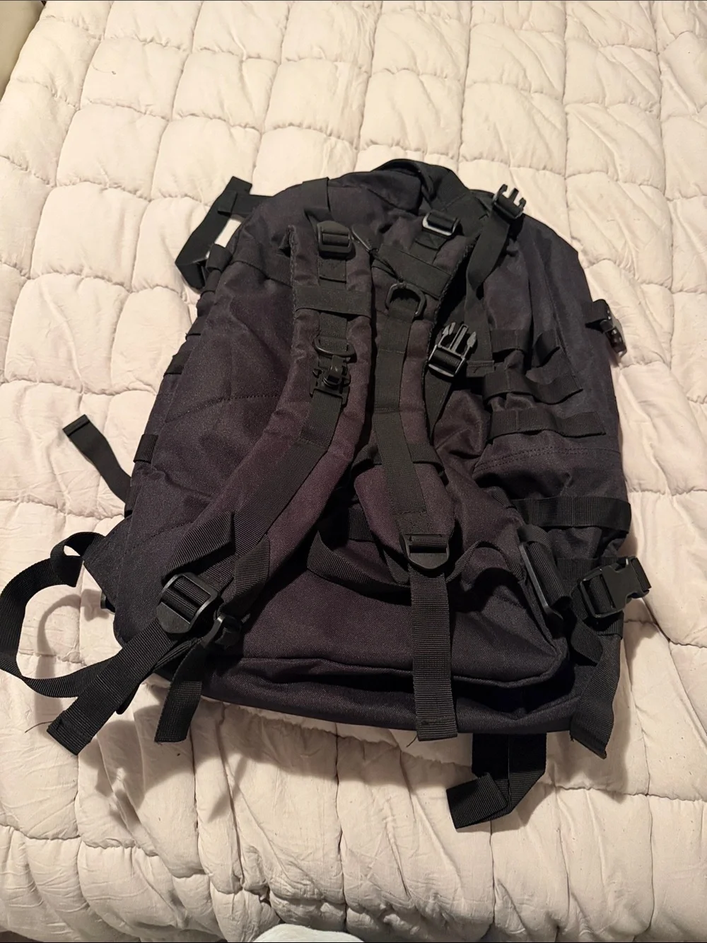 Black Tactical Backpack with MOLLE Webbing
